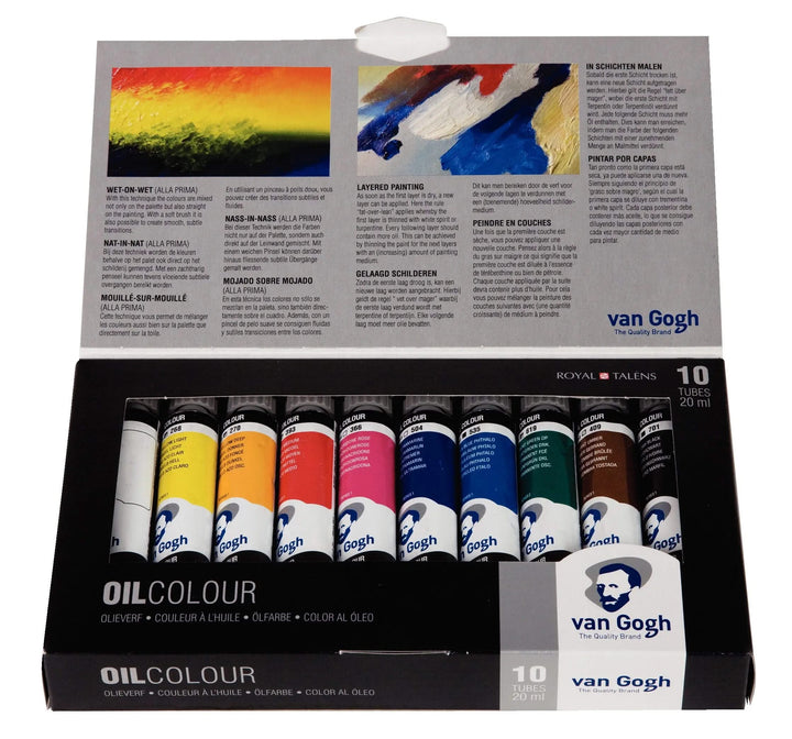 Van Gogh Basis-Set Ölfarben mit 10 Farben in 20 ml-Tuben - Kidis Art