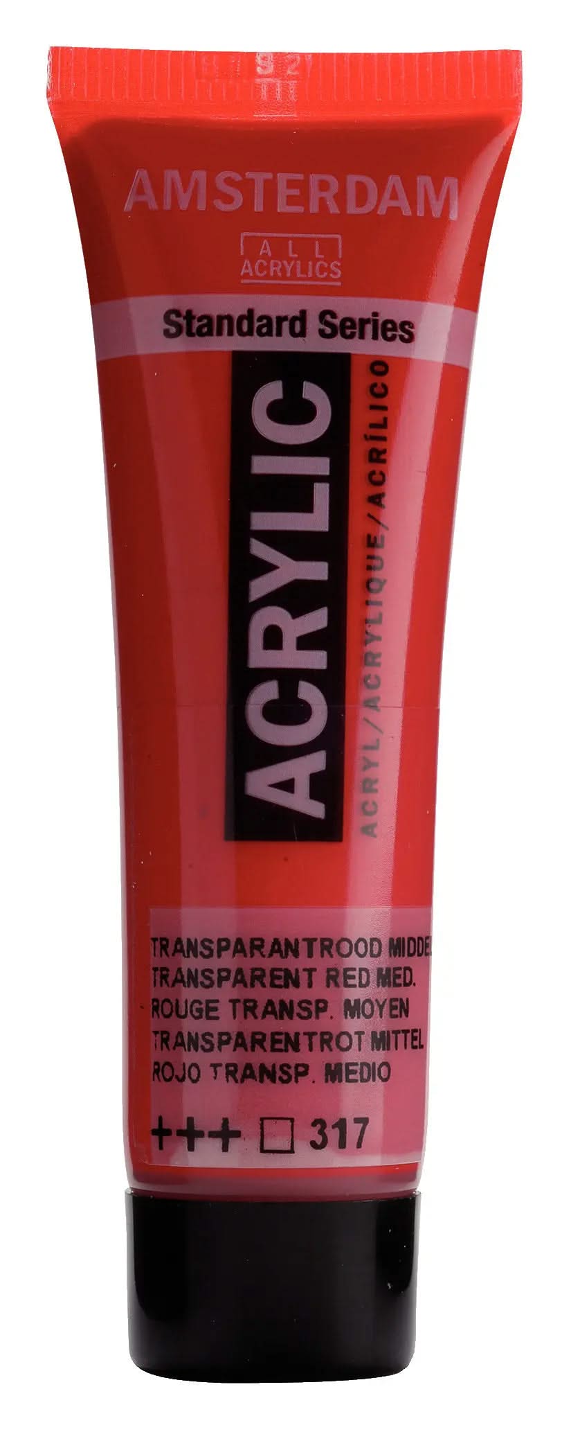 Amsterdam Standard Series Acrylfarbe Tube 20 ml Transparentrot Mittel 317 - Kidis Art