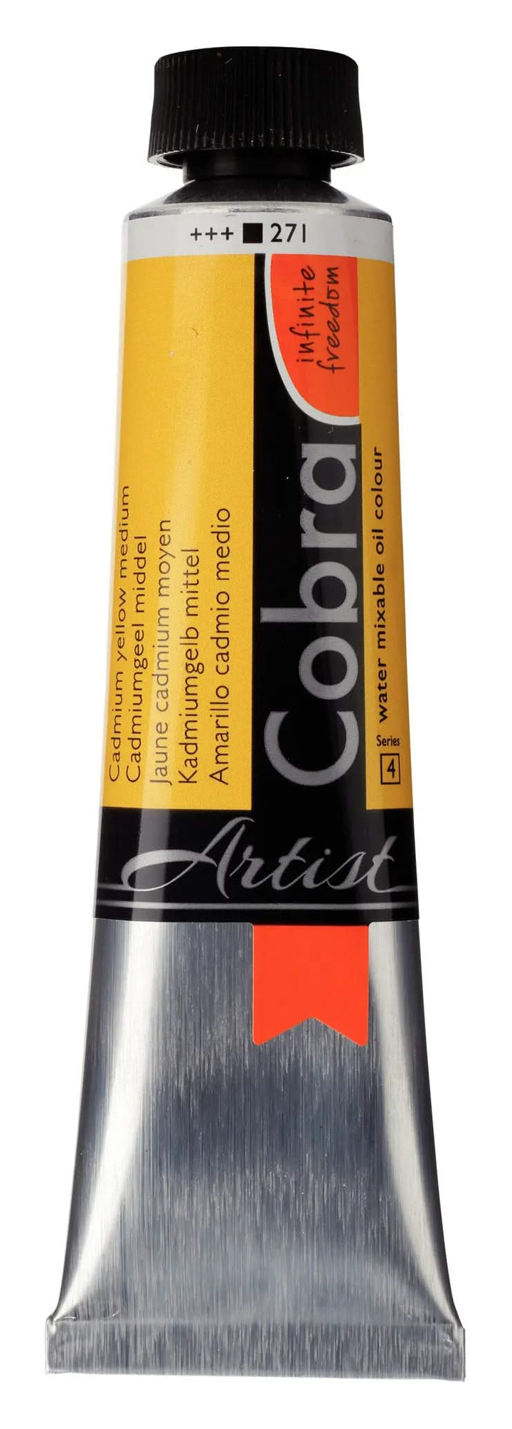 Cobra Artist Wassermischbare Ölfarbe Tube 150 ml Kadmiumgelb Mittel 271 - Kidis Art