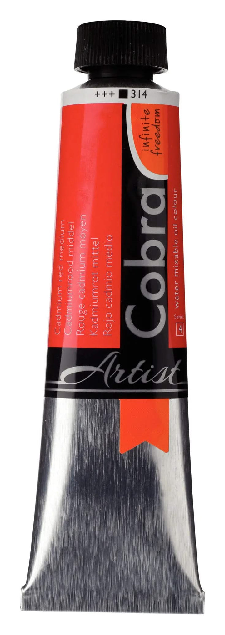 Cobra Artist Wassermischbare Ölfarbe Tube 40 ml Kadmiumrot Mittel 314 - Kidis Art