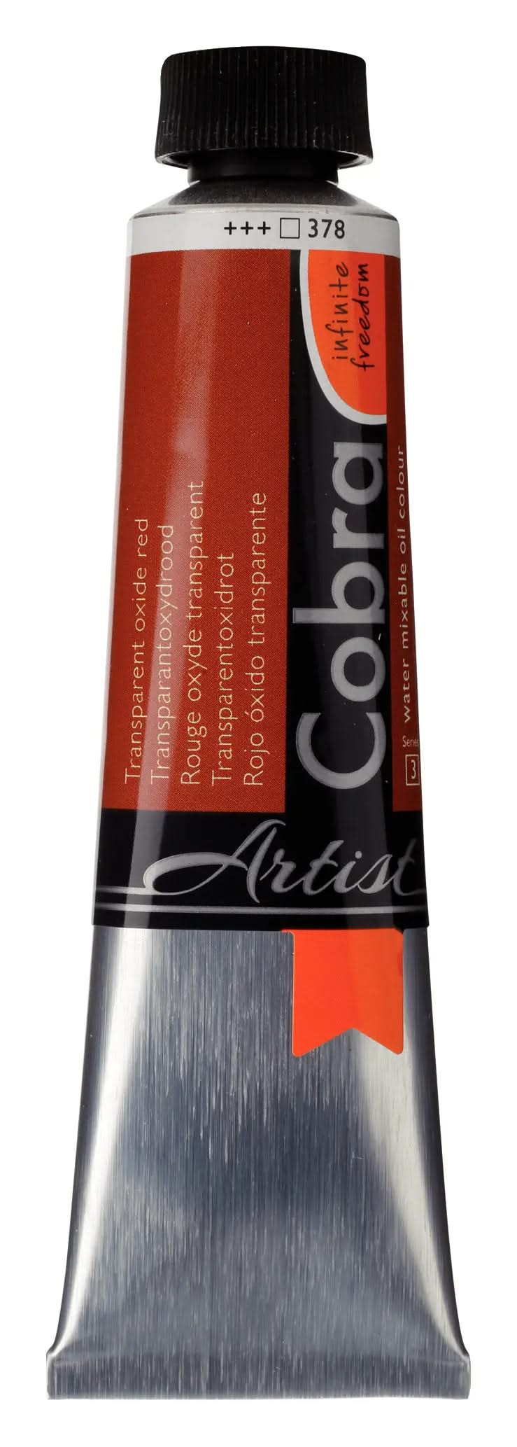 Cobra Artist Wassermischbare Ölfarbe Tube 40 ml Transparentoxidrot 378 - Kidis Art