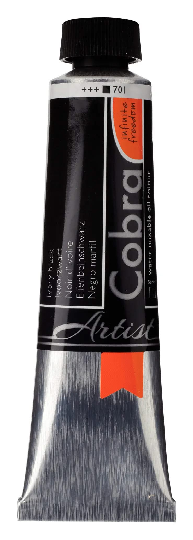 Cobra Artist Wassermischbare Ölfarbe Tube 150 ml Elfenbeinschwarz 701 - Kidis Art