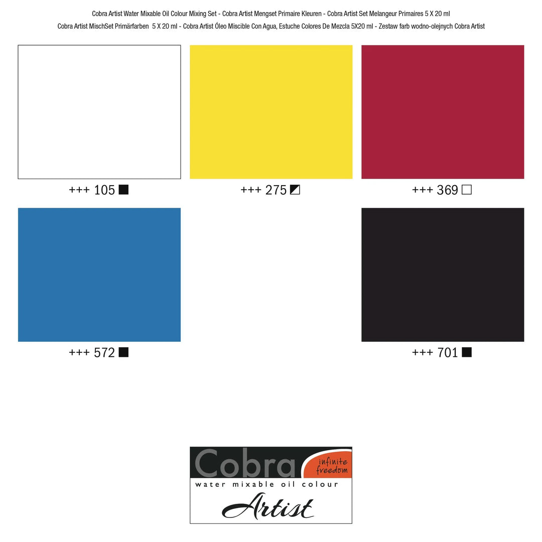 Cobra Artist Ölfarben Mischset 5 x 20 ml - Kidis Art