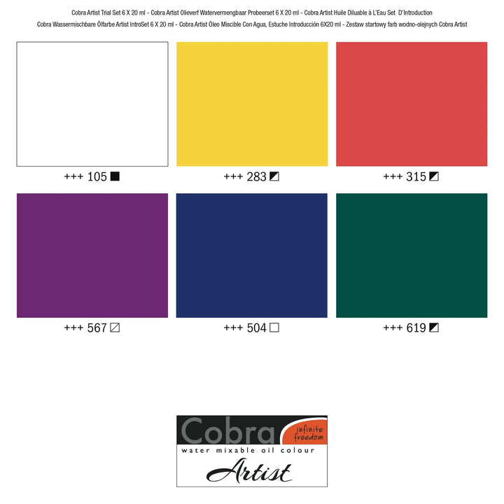 Cobra Artist Ölfarben Probierset 6 x 20 ml - Kidis Art