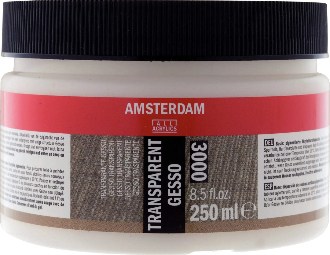 Amsterdam Gesso Transparent Gefäß 3000 Flasche 250 ml - Kidis Art