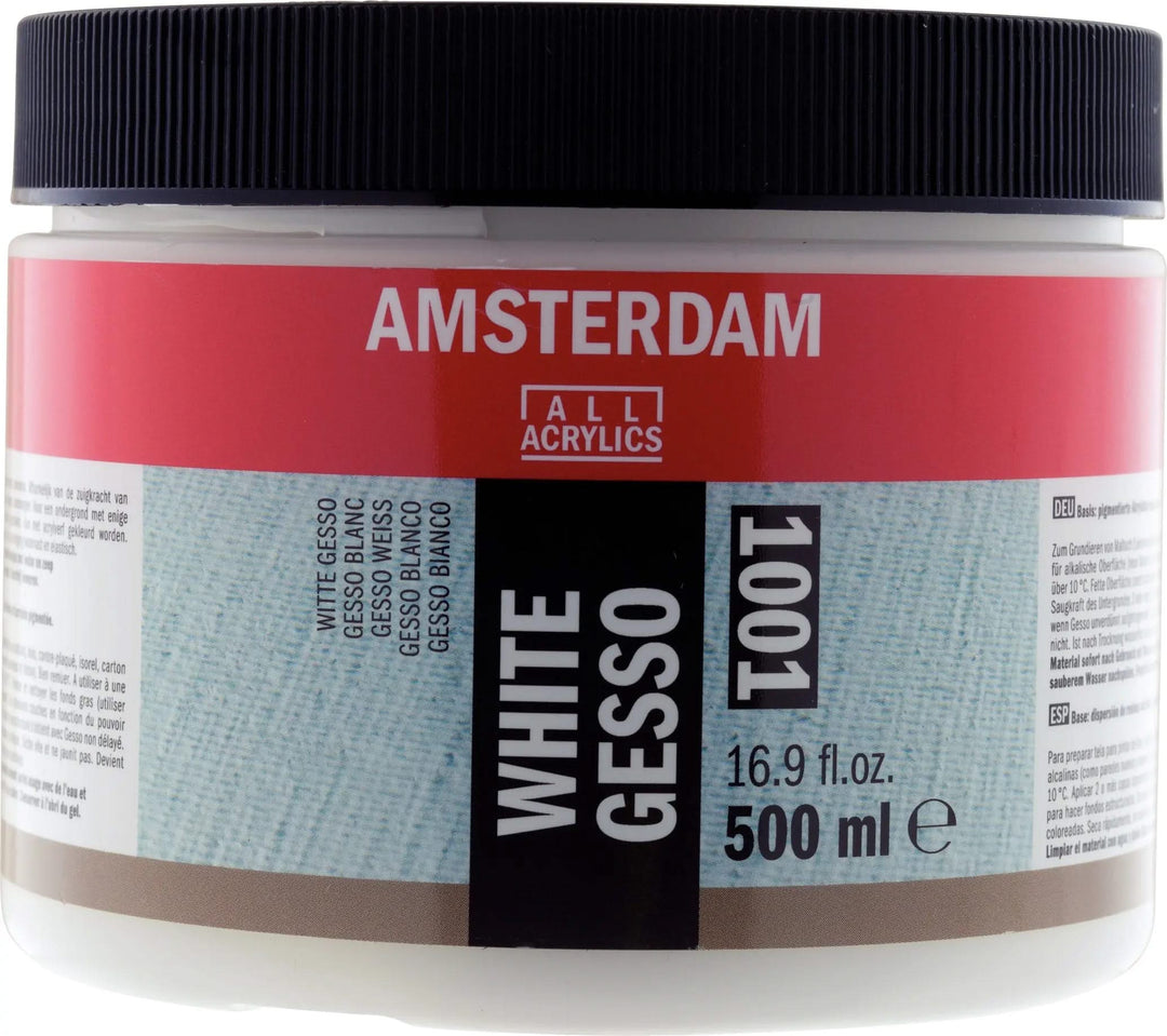 Amsterdam Gesso Weiß Gefäß 1001 Flasche 500 ml - Kidis Art