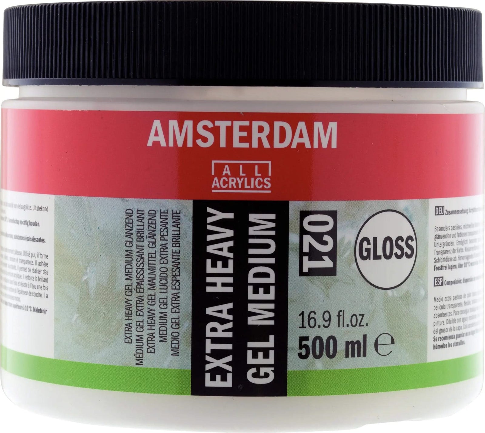 Amsterdam Extra Heavy Gel Malmittel Glänzend Gefäß 021 Flasche 500 ml - Kidis Art