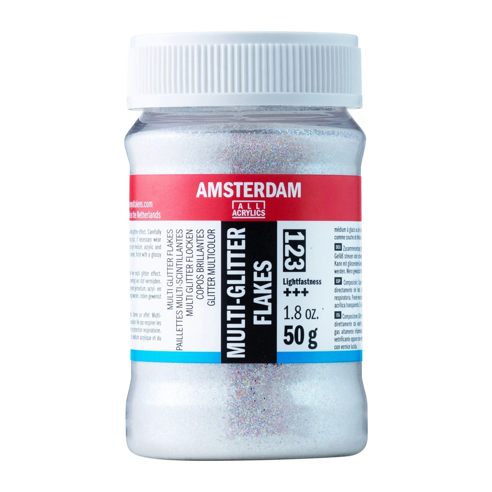 Amsterdam Mehrfarbige Glitzerflocken Gefäß 50 G 123 Flasche 75 ml - Kidis Art