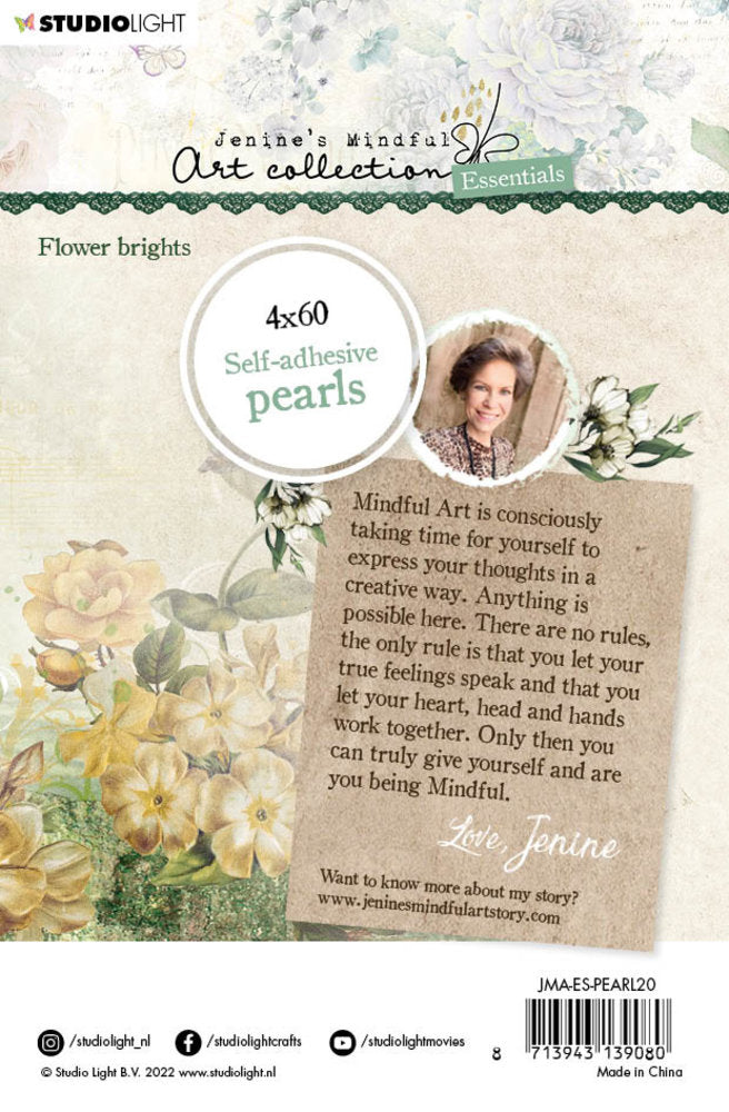 Selbstklebende Perlen Helle Blumen 240 Stück Essentials