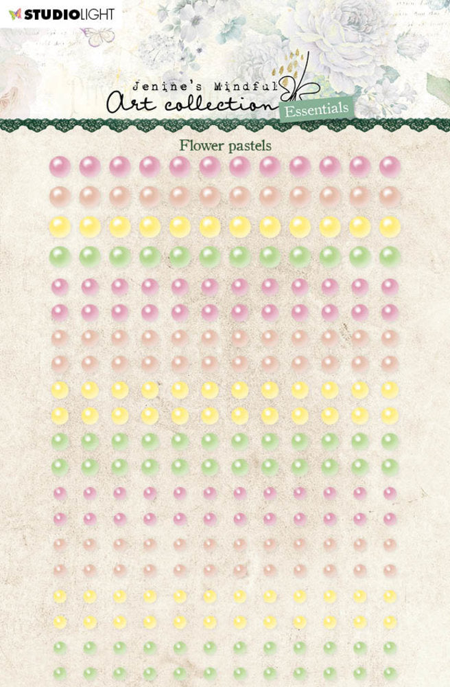 Selbstklebende Perlen Pastellblumen 240 Stück Essentials