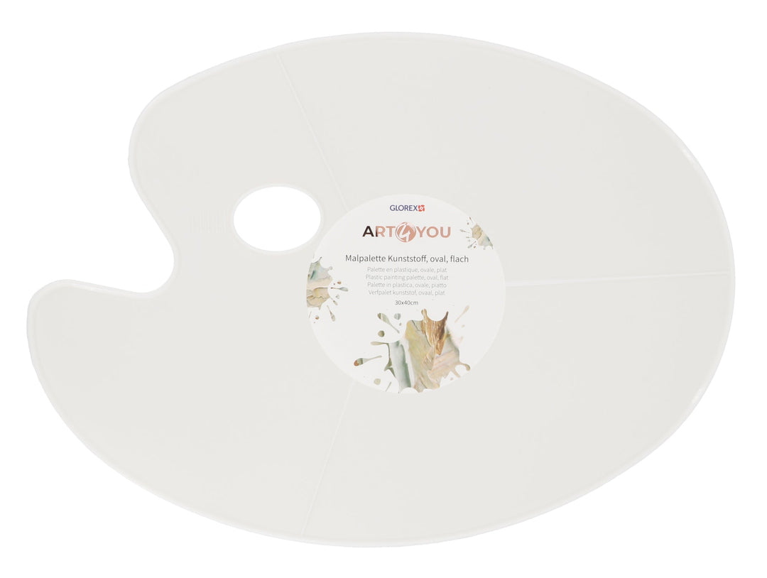 Farbmischpalette oval 30x40cm glatt/flach Kunststoff