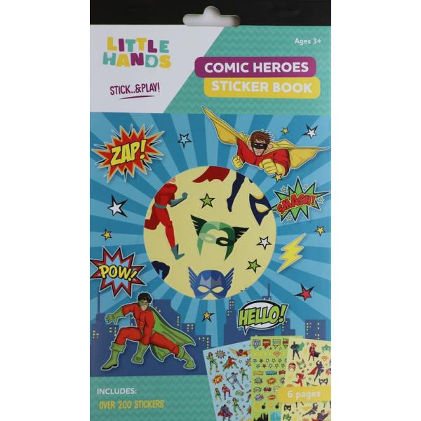 Sticker-Buch, Comic Helden 6 Seiten - Kidis Art