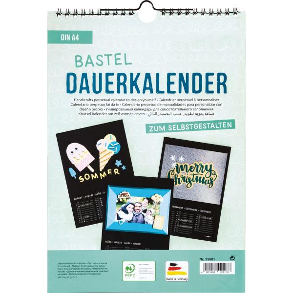 Dauerkalender m. Spiralbindung DIN A4, schwarz