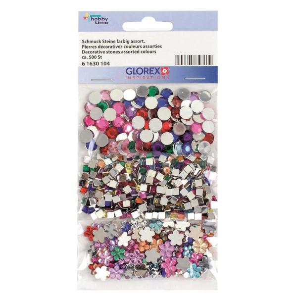 Schmuck Steine farbig assort. 500 St