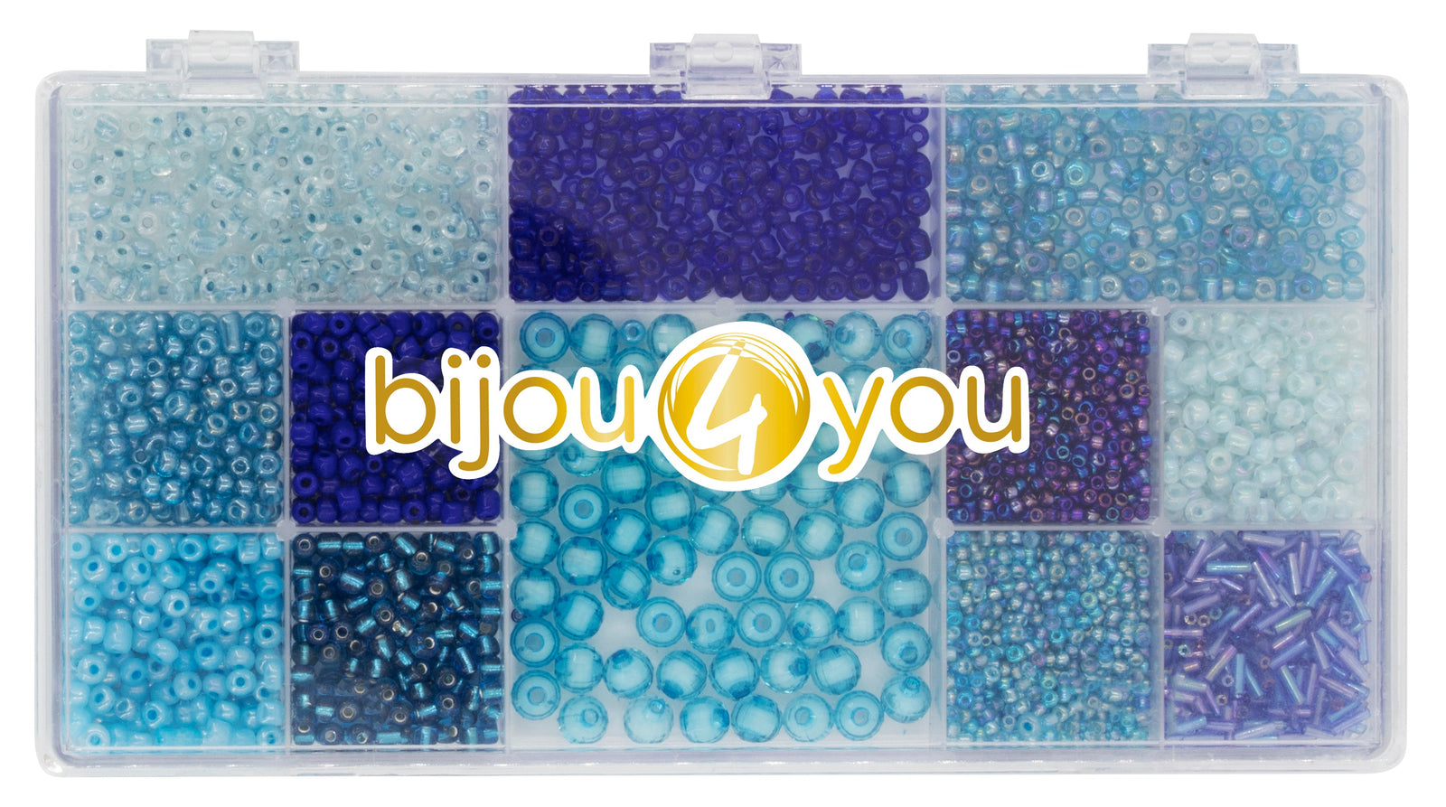 Perlen-Set, 170g blautöne