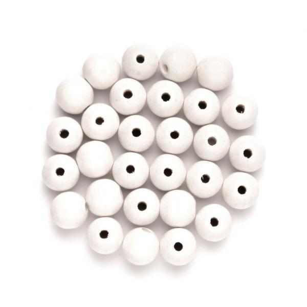 Holzperle 10mm 47St weiss
