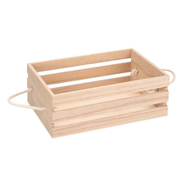 Holzkiste mit Kordelhandgriff 24x16x8,5cm, FSC