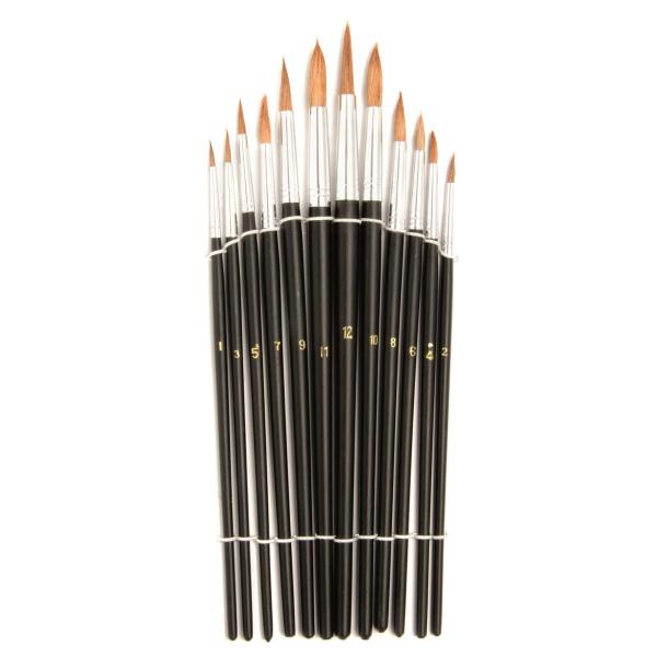 Naturhaar-Pinselset 12-teilig Gr. 1-12 Birke CN