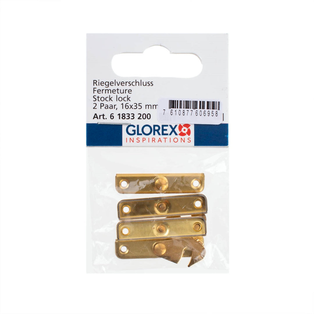 Riegelverschluss 16x35mm 2Pa schraubbar, goldfarben