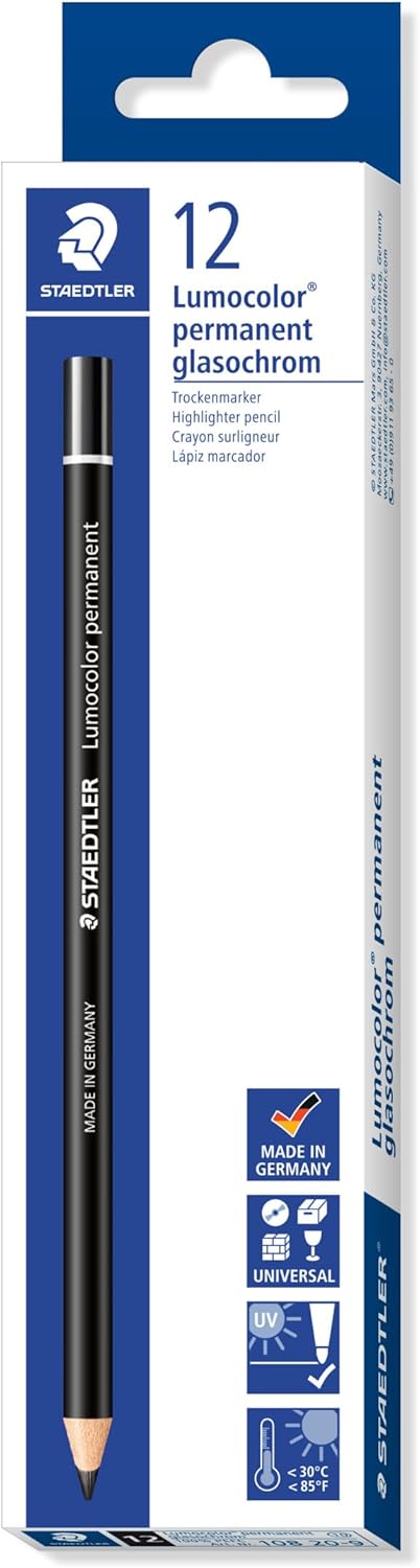 Lumocolor® permanent glasochrom 108 20 schwarz