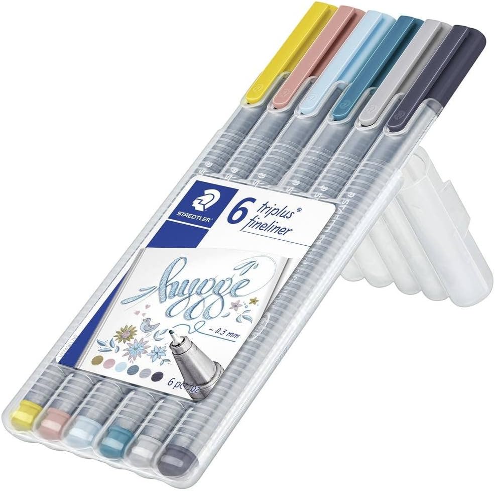 STAEDTLER Box mit 6 triplus fineliner in sortierten Farben, Hygge