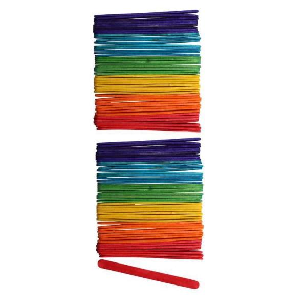 Bastelhölzer 10x114mm 100St farbig sortiert, FSC Schima