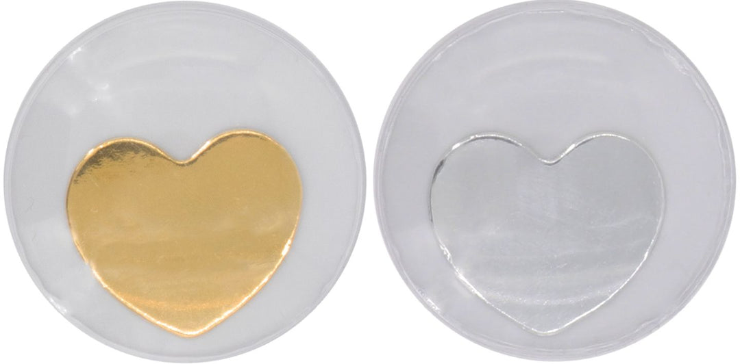 Wackelaugen Herz, 4St. gold/ silber, 35mm selbstklebend