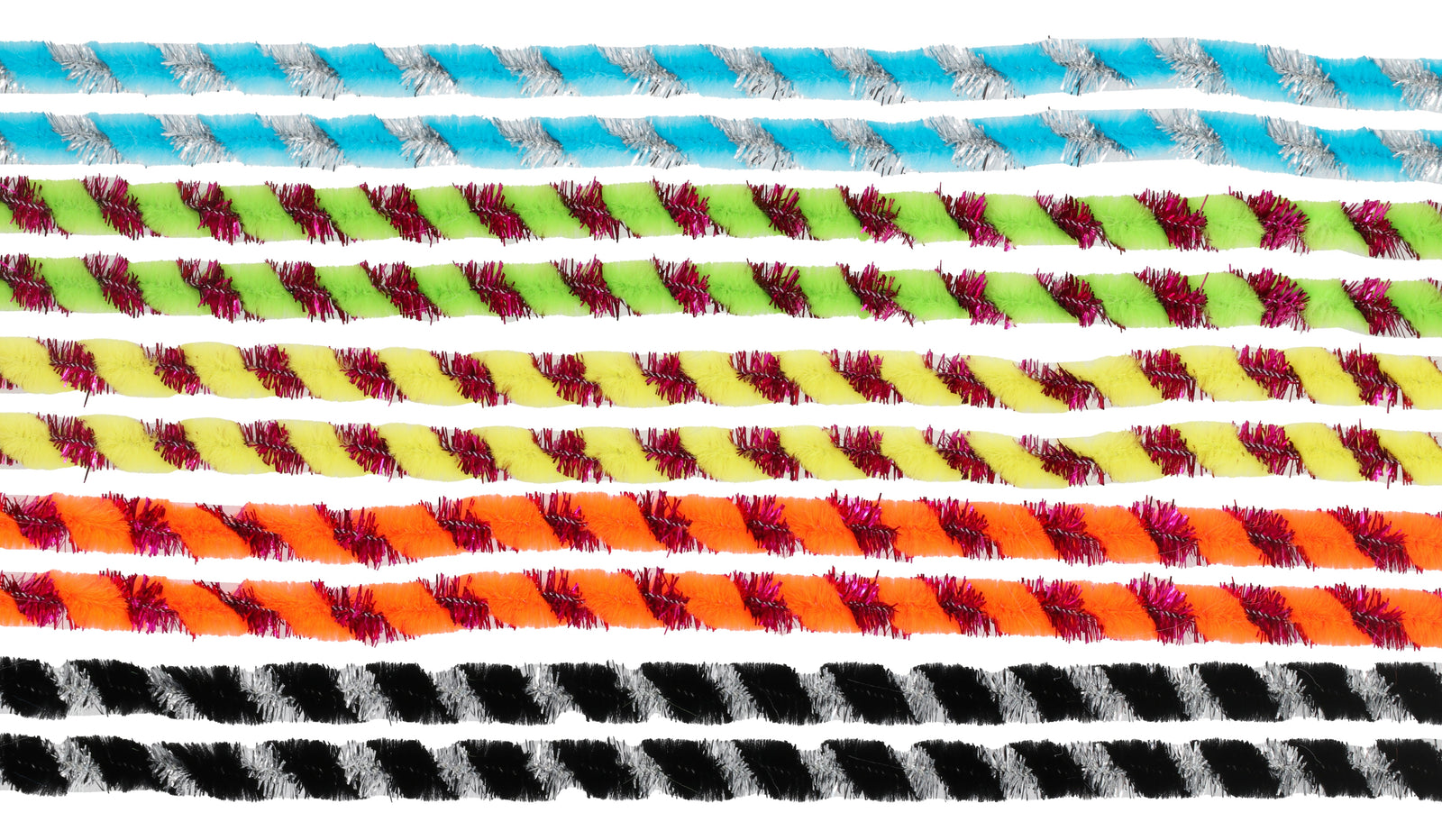 Biegeplüsch, Bicolor, twisted 10St. bunt metallic, 50cm/ 8mm
