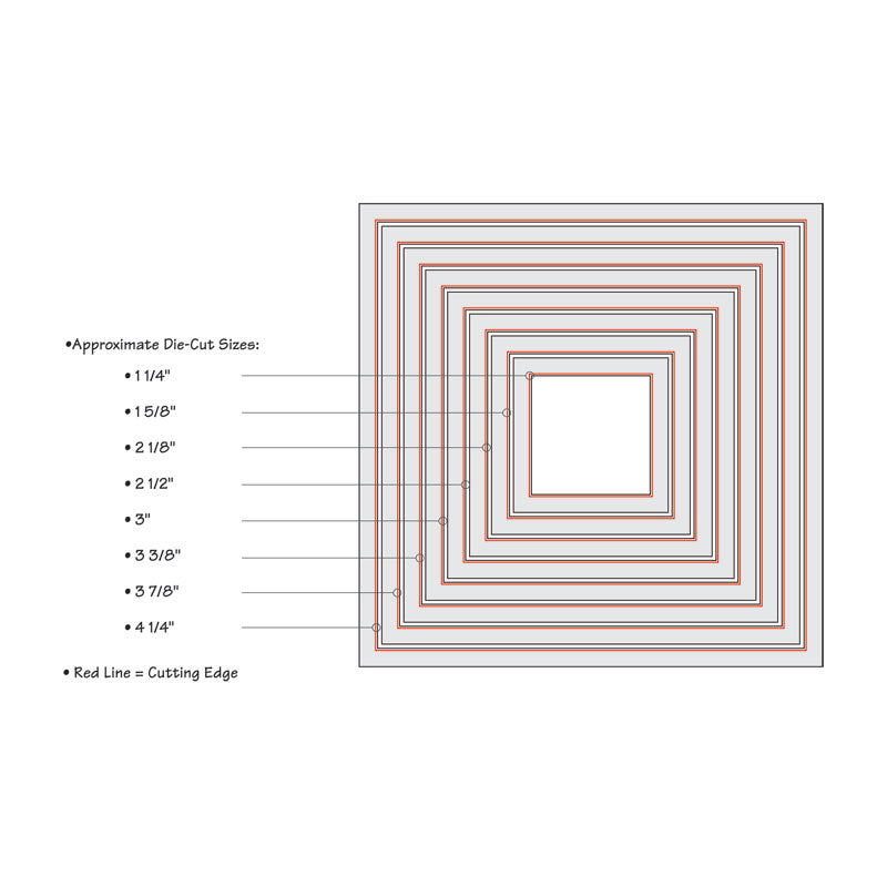 Jeu de matrices de découpe 8 pièces Framelits - Carrés