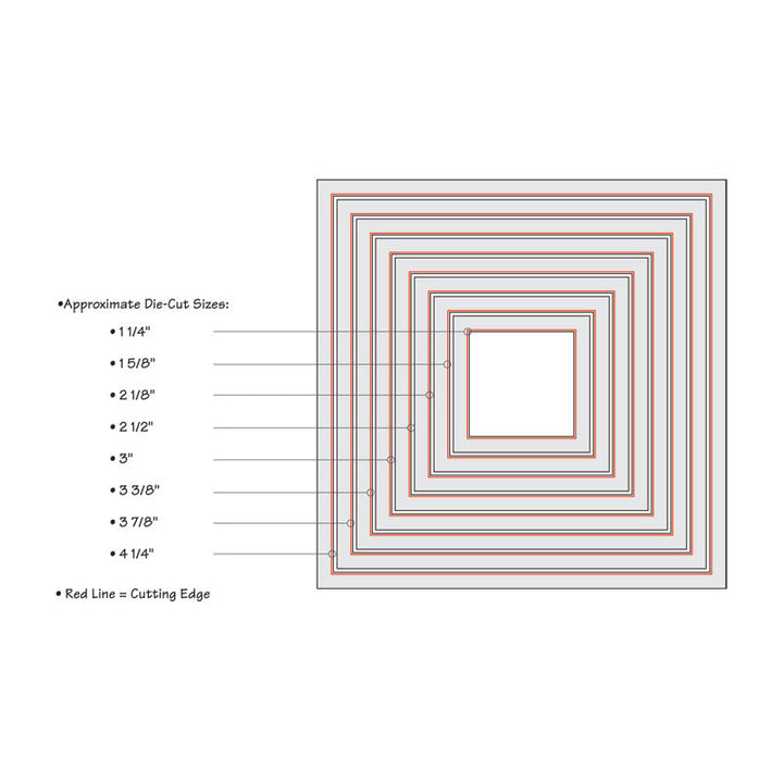 Jeu de matrices de découpe 8 pièces Framelits - Carrés