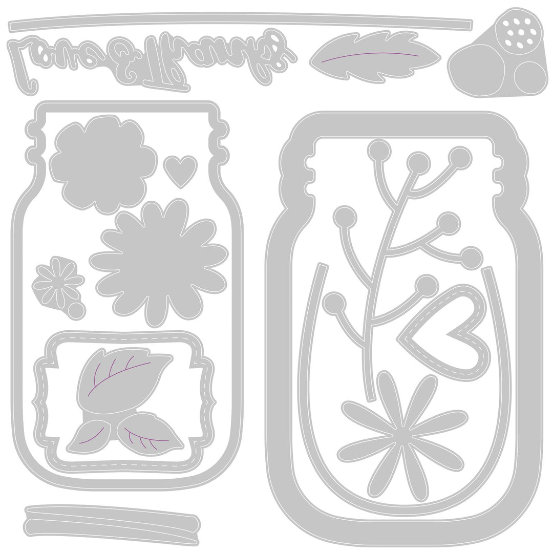 Matrices de découpe Thinlits, 17 pièces - Verre Fleur