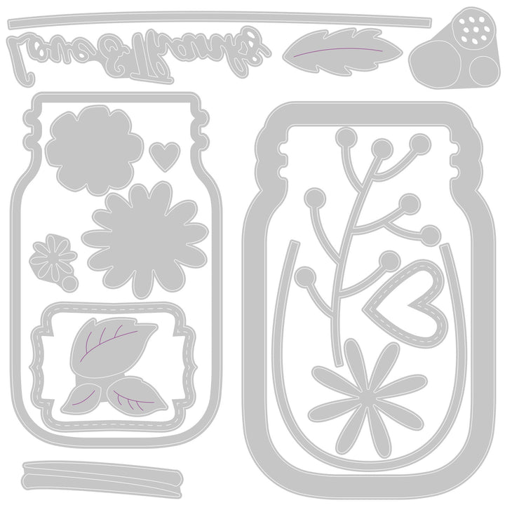 Matrices de découpe Thinlits, 17 pièces - Verre Fleur