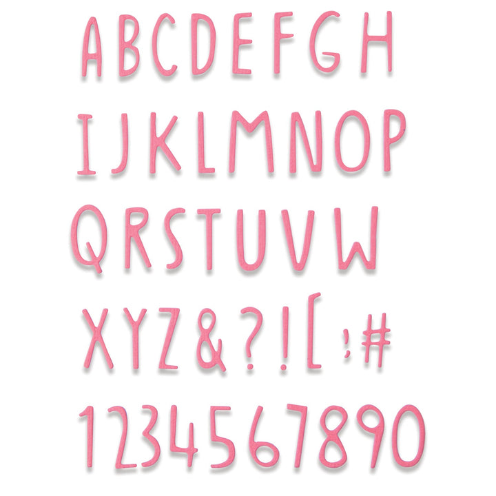 Thinlits Stanzset - Handgezeichnetes Alphabet
