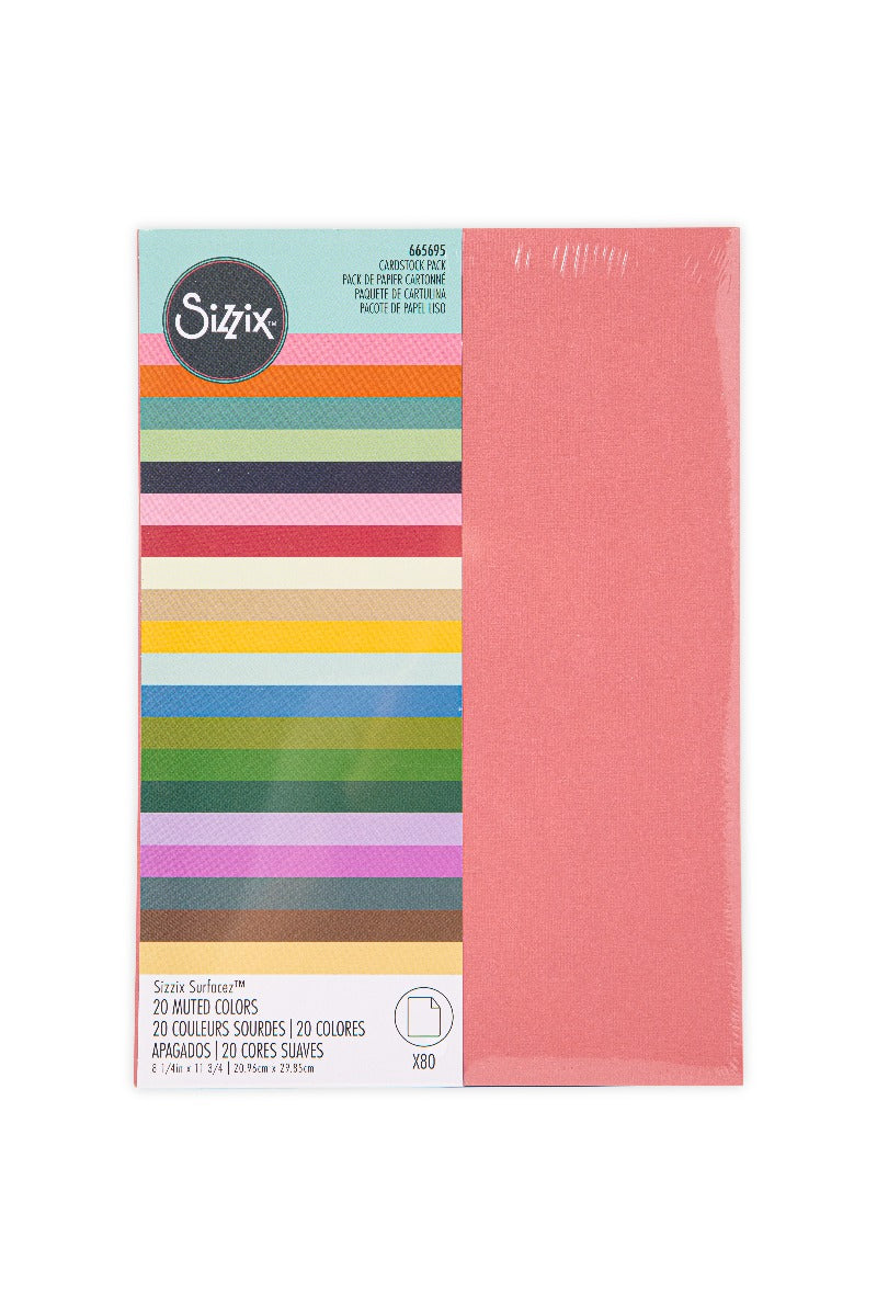 Surfacez Cardstock A4 20 gedeckte Farben 80 Blatt