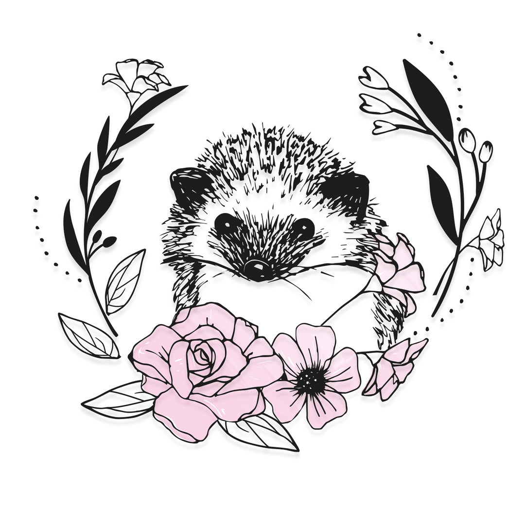 Transparentes Stempelset mit Schichten 9 Stück - Blumen-Igel von Olivia Rose