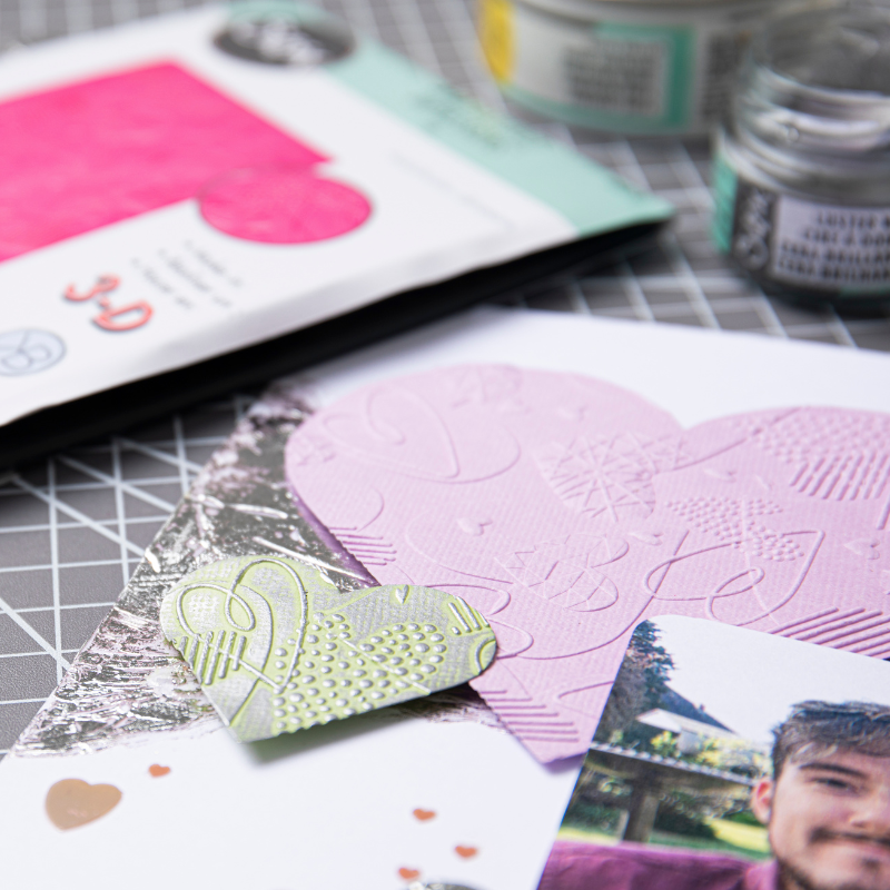 Gabarit de gaufrage 3D « Mark Making Hearts » de Kath Breen