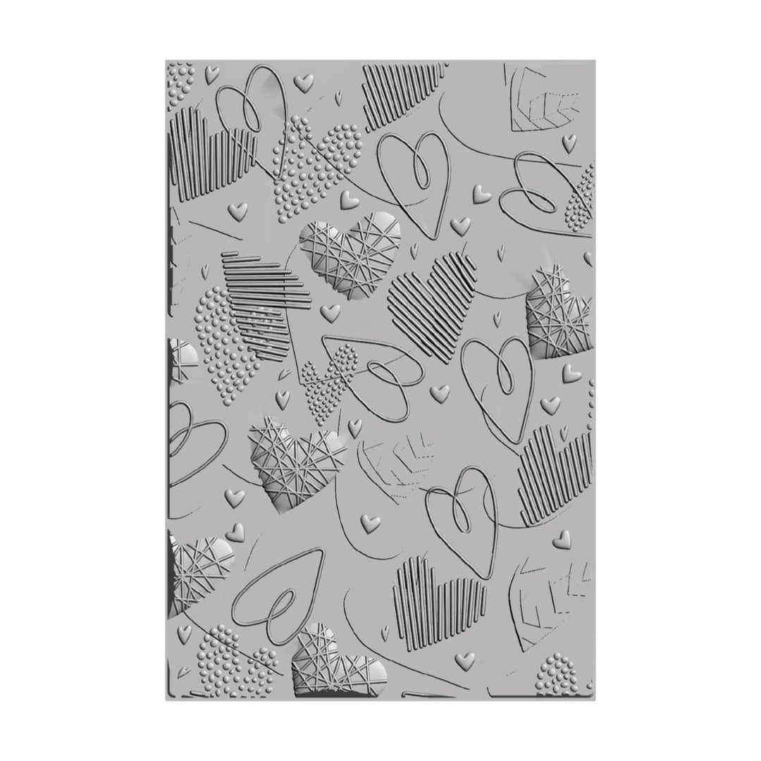 Gabarit de gaufrage 3D « Mark Making Hearts » de Kath Breen