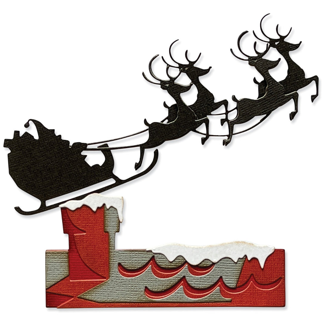 Thinlits Stanzset 3 Stück - Renntierschlitten by Tim Holtz