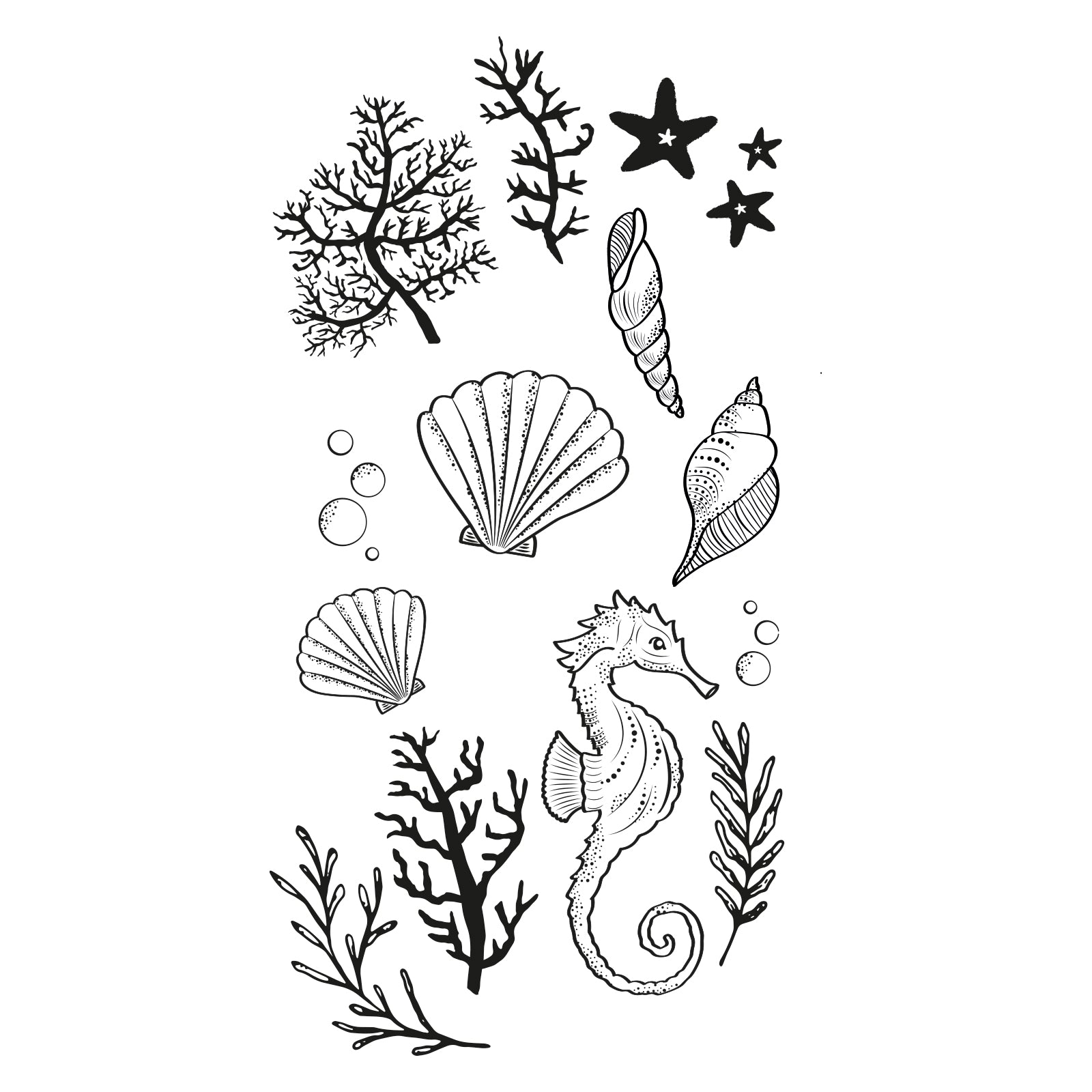 Klarsichtstempel 15 Stück - Ocean Elements by Lisa Jones