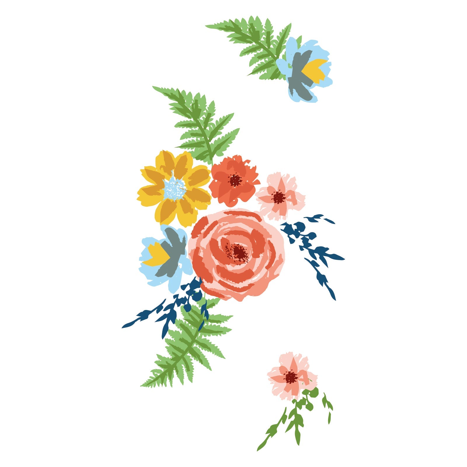 Klarsichtstempel-Set 20Stk. - Gemalte Blumen