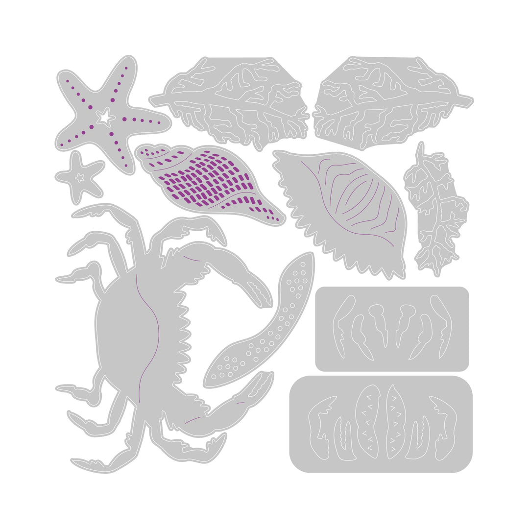 Ensemble de matrices Thinlits 11 pièces - Mélange océanique