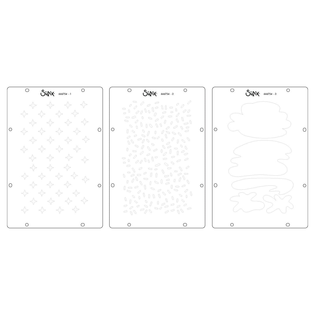 Studio Stempelset 7er-Pack / 3er-Pack Schablonen - "Create" von Cat Kerr
