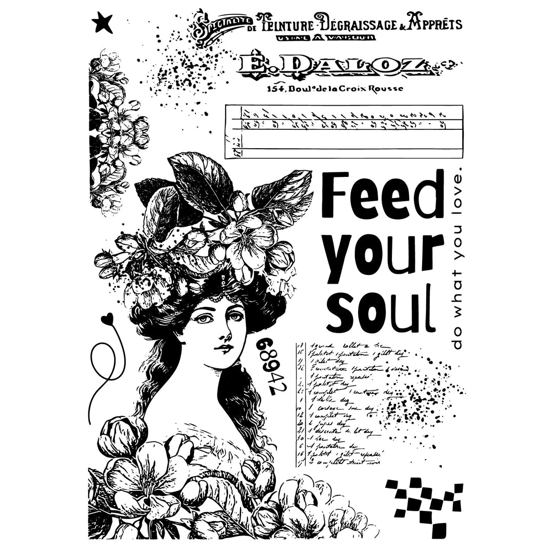 Studio Stempelset, 11 Stück / 3 Schablonen - Feed your Soul von Cat Kerr