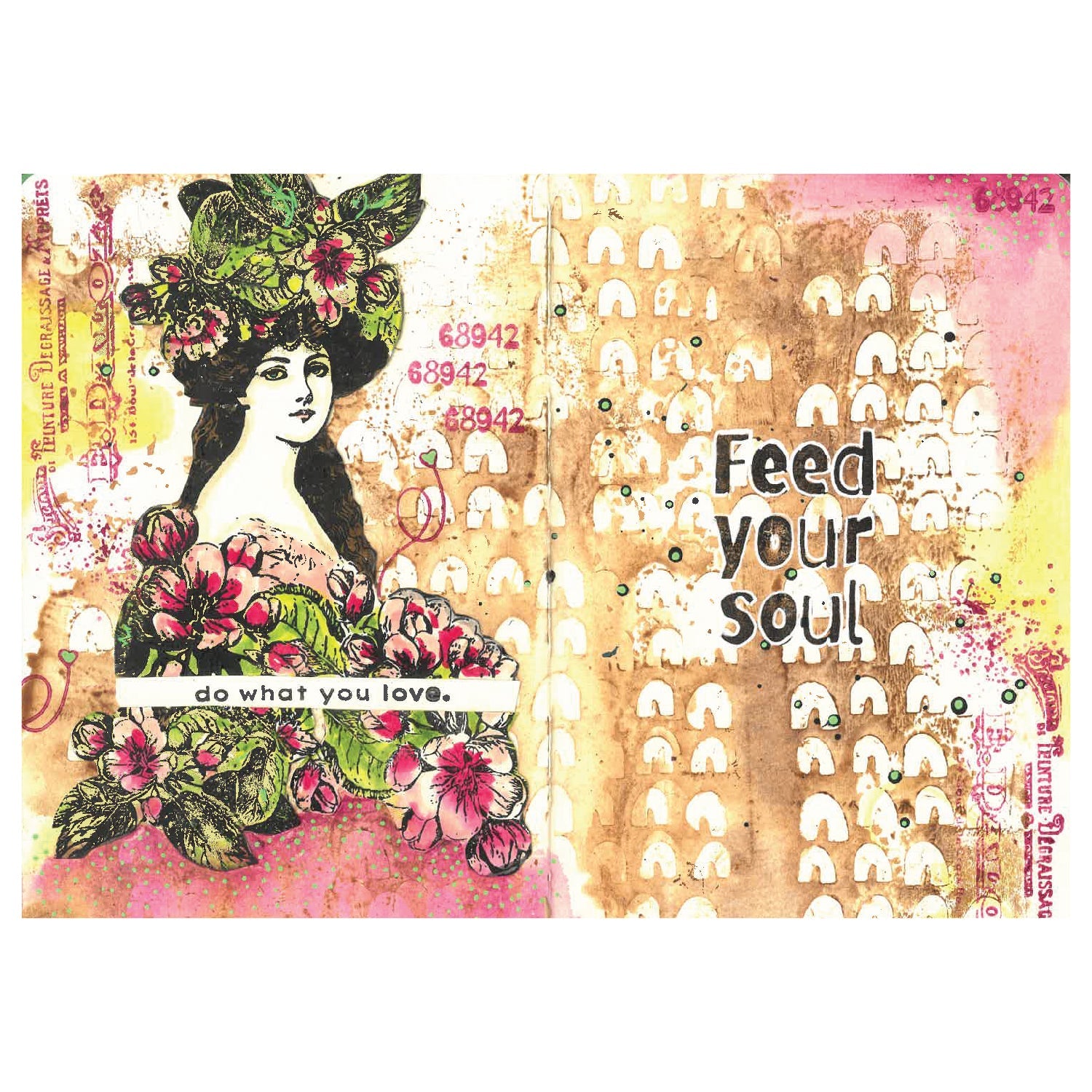 Studio Stempelset, 11 Stück / 3 Schablonen - Feed your Soul von Cat Kerr