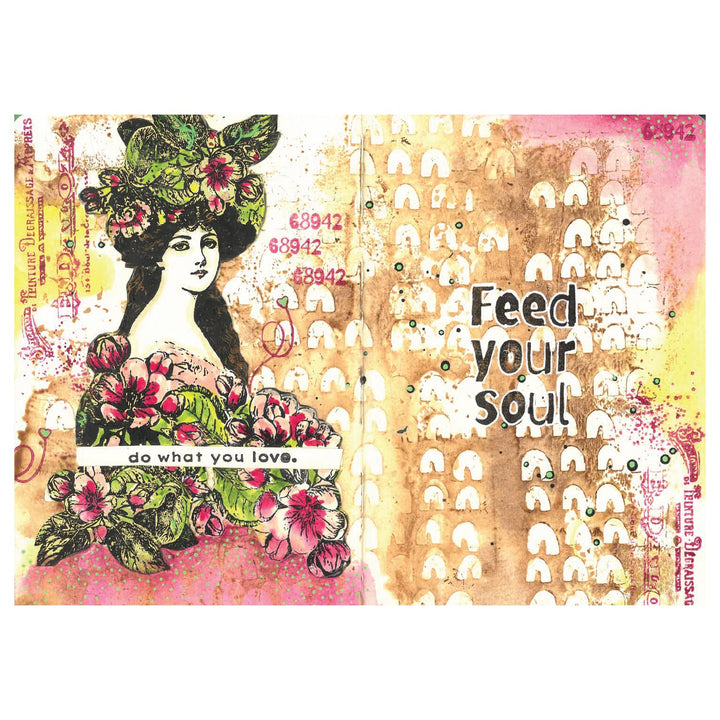 Studio Stempelset, 11 Stück / 3 Schablonen - Feed your Soul von Cat Kerr