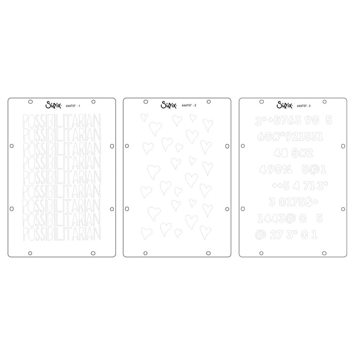 Studio Stempelset 13er-Pack / 3er-Pack Schablonen - "Possibilitarian" von Cat Kerr