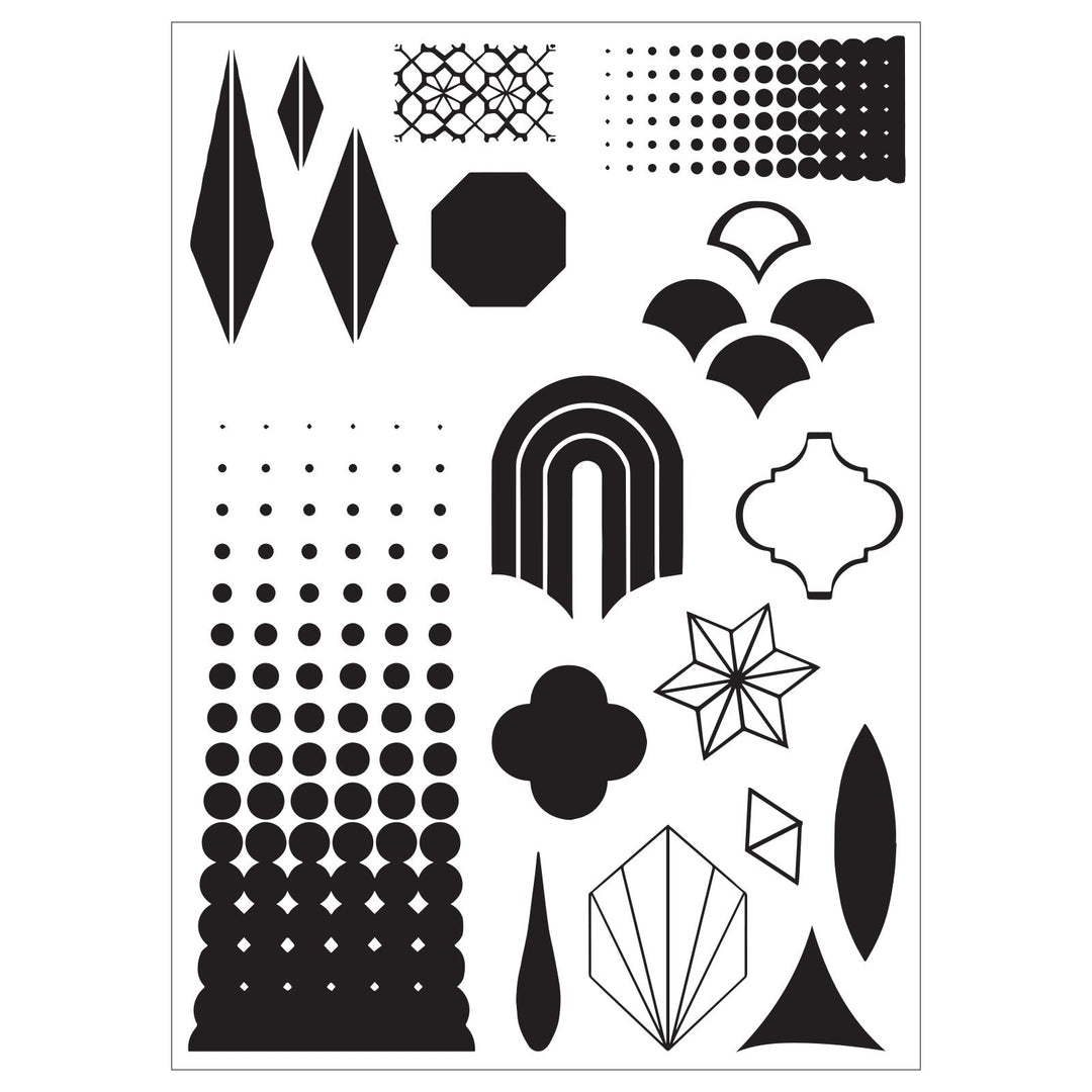 Studio Stempelset 18er- Pack / 3er-Set Schablonen - „Geometric“ von Vic Hollins