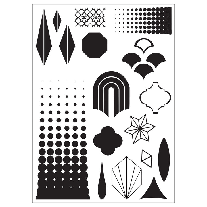 Studio Stempelset 18er- Pack / 3er-Set Schablonen - „Geometric“ von Vic Hollins