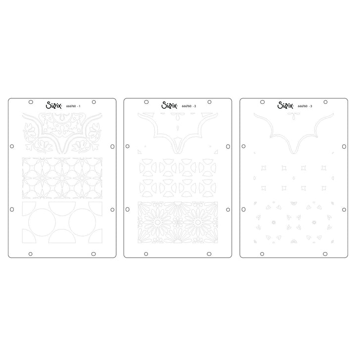 Studio Stempelset 18er- Pack / 3er-Set Schablonen - „Geometric“ von Vic Hollins
