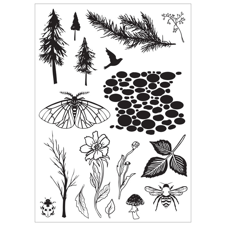 Studio Stempelset 17er-Pack / 3er-Set Schablonen - „Natur“ von Vic Hollins